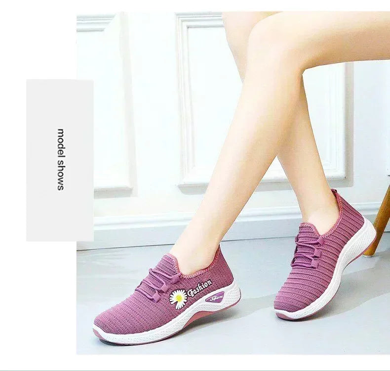 women's light running shoes,Adult sneakers,  net shoes, comfortable soft soled sneakers, women's breathable casual single shoes