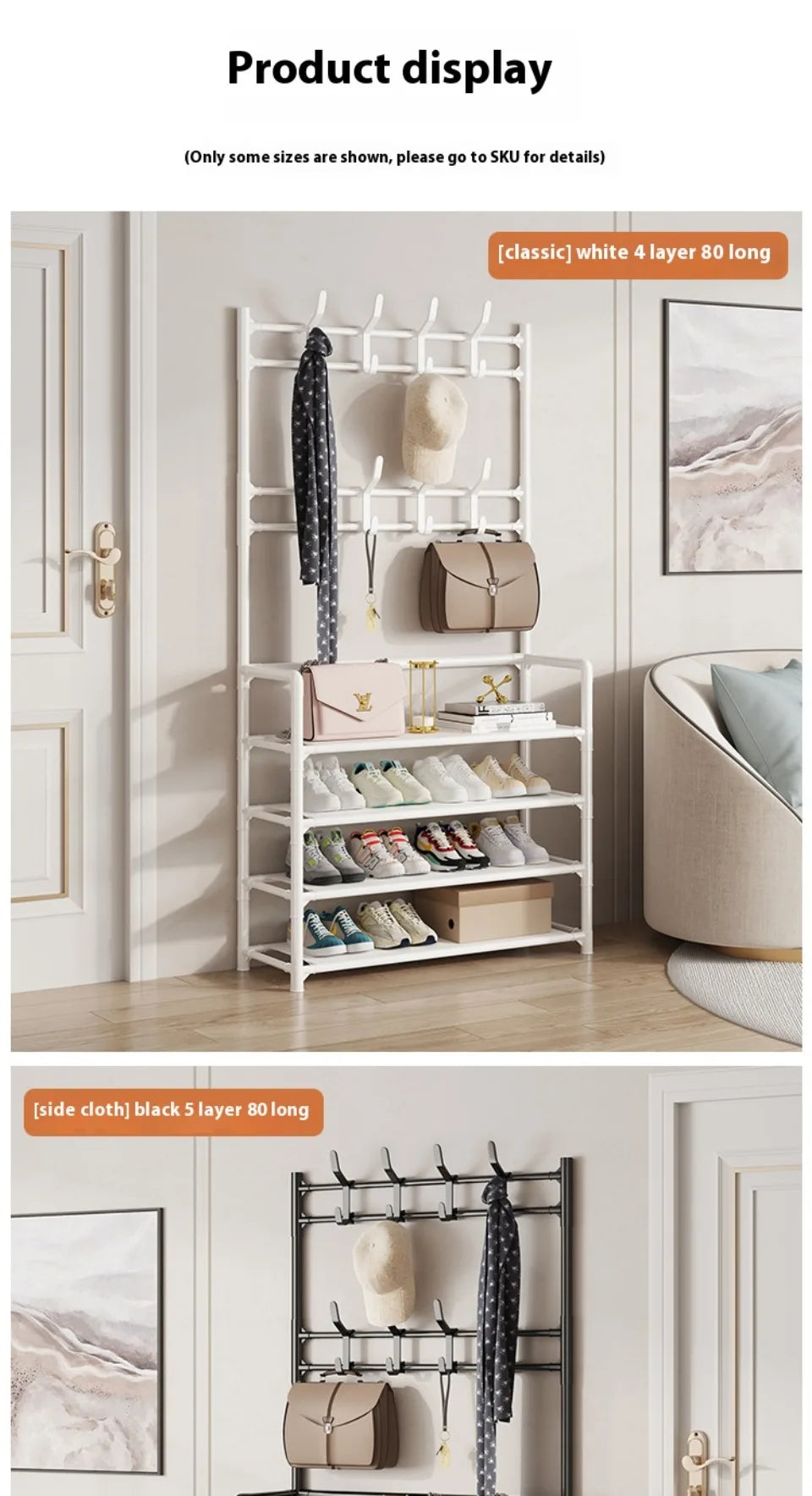 Clothes Hat Hangers Shoe Rack Multi-ayer Shoe Rack Simple Floor Shoes and Hat Racks Load-bearing Living Room Organizer Shelf