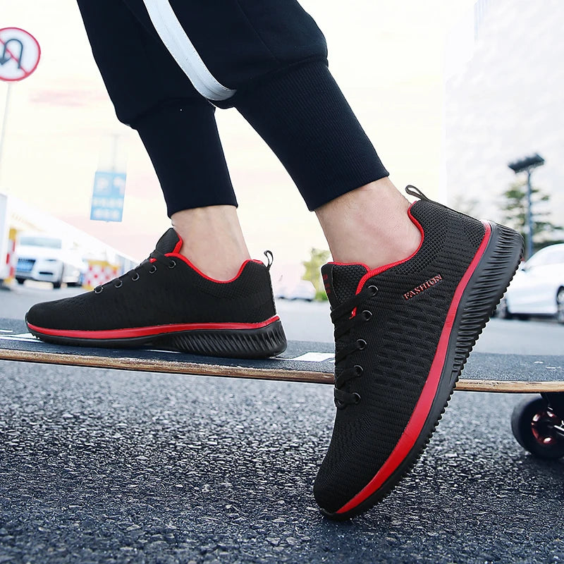 Men Running Walking Knit Shoes Fashion Casual Sneakers Breathable Sport Athletic Gym Lightweight Men Sneakers Casual Shoes