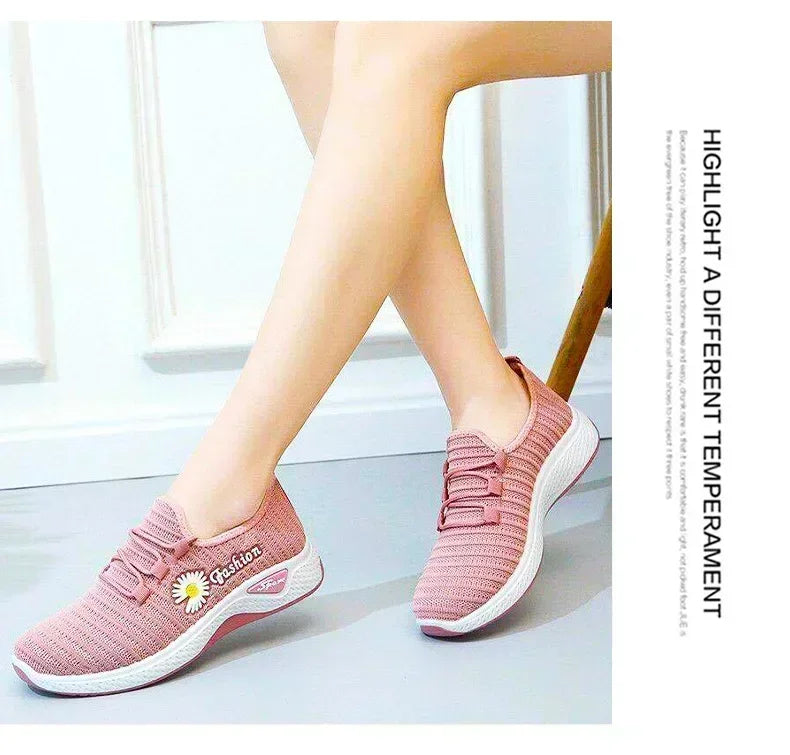 women's light running shoes,Adult sneakers,  net shoes, comfortable soft soled sneakers, women's breathable casual single shoes