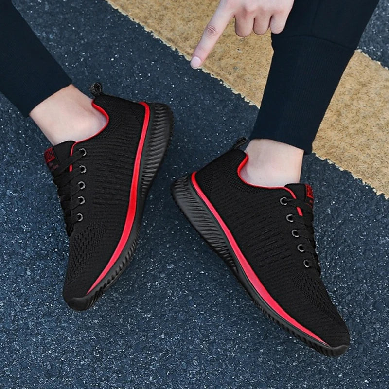 Men Running Walking Knit Shoes Fashion Casual Sneakers Breathable Sport Athletic Gym Lightweight Men Sneakers Casual Shoes