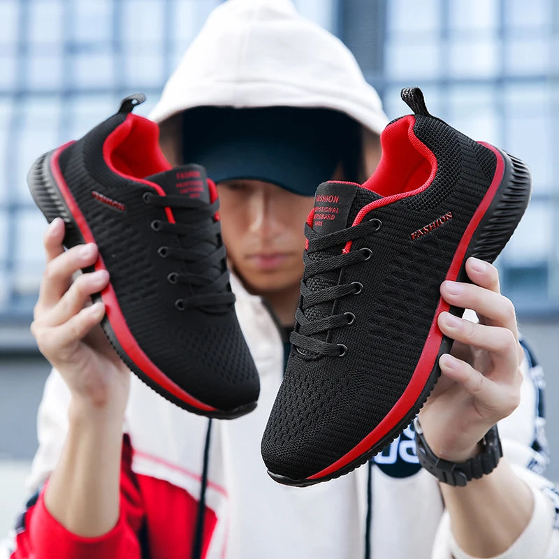 Men Running Walking Knit Shoes Fashion Casual Sneakers Breathable Sport Athletic Gym Lightweight Men Sneakers Casual Shoes