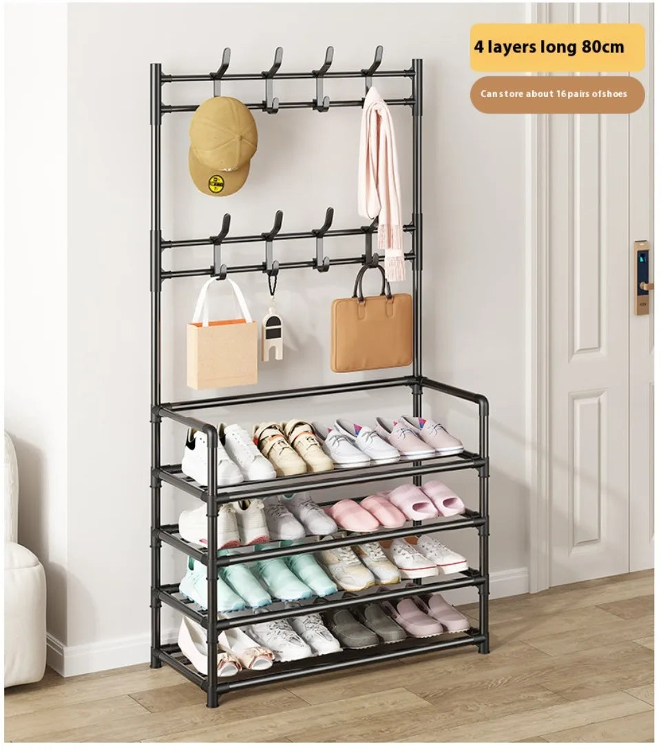 Clothes Hat Hangers Shoe Rack Multi-ayer Shoe Rack Simple Floor Shoes and Hat Racks Load-bearing Living Room Organizer Shelf